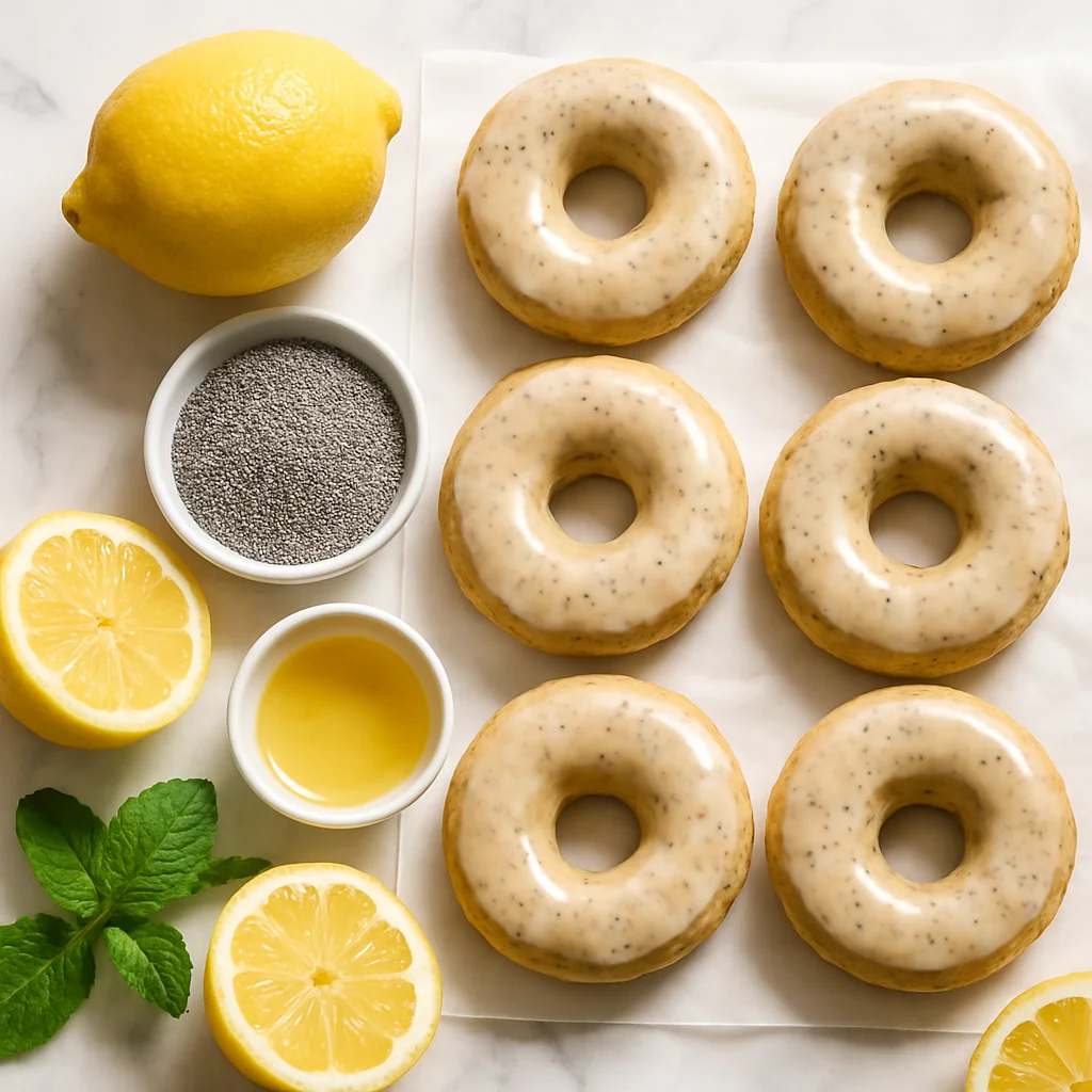 Lemon Poppy Seed Glazed Donuts Baked Healthy (Light and Fluffy!)
