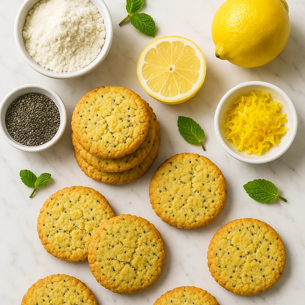 Zesty Lemon Low Carb Coconut Flour Cookies with Chia Seeds