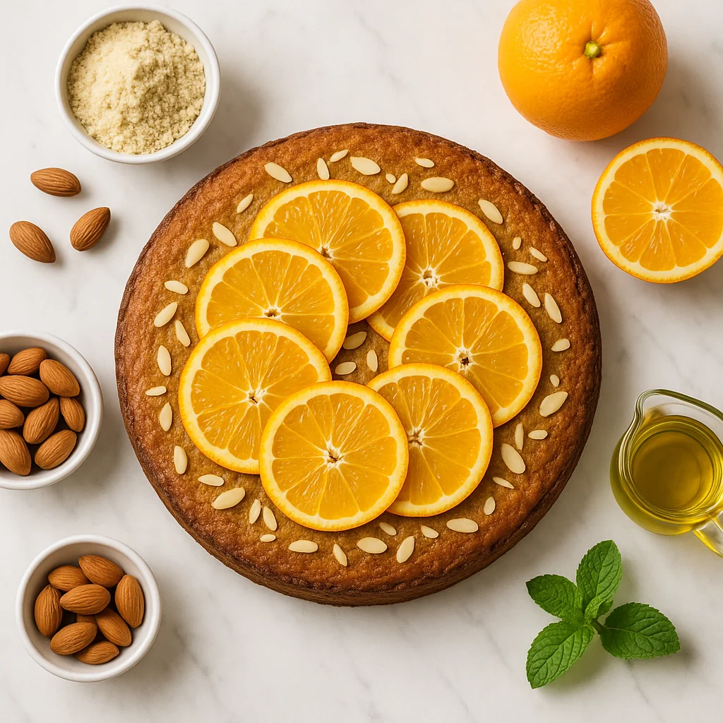 Healthy Vasilopita Greek New Year Cake with Orange and Almond Flour