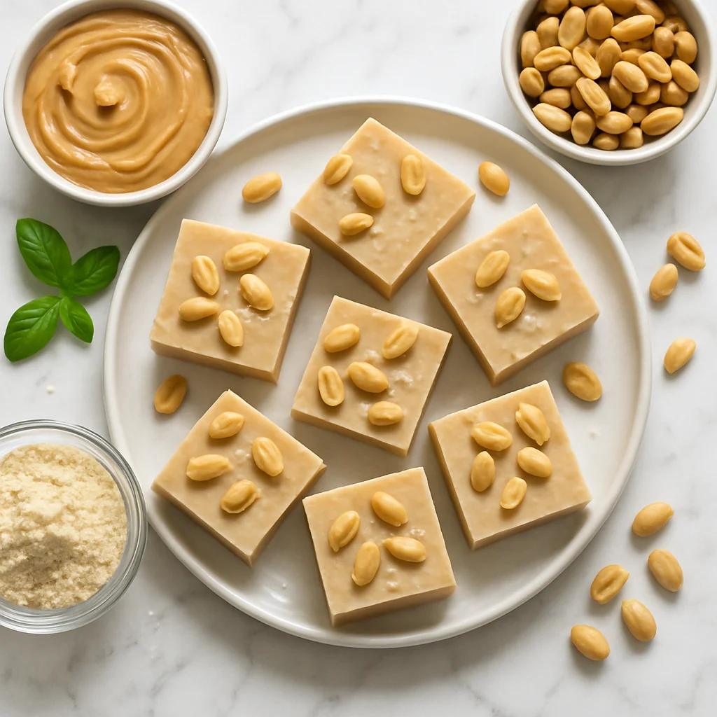 Creamy Vegan Peanut Butter Fudge No Bake (High Protein, Low Sugar)